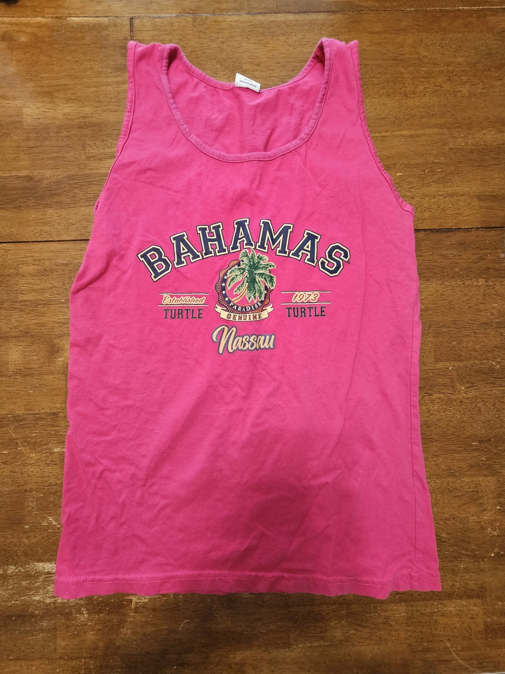 Caribbean Hot Pink Bahamas Graphic Tank Top - Picture 1 of 2